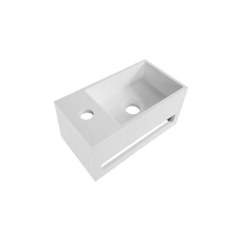 LAVABO AVEC PORTE-SERVIETTE - TROU DE ROBINETTERIE à GAUCHE