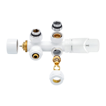 BELRAD - Vanne thermostatique radiateur d'angle équerre blanc